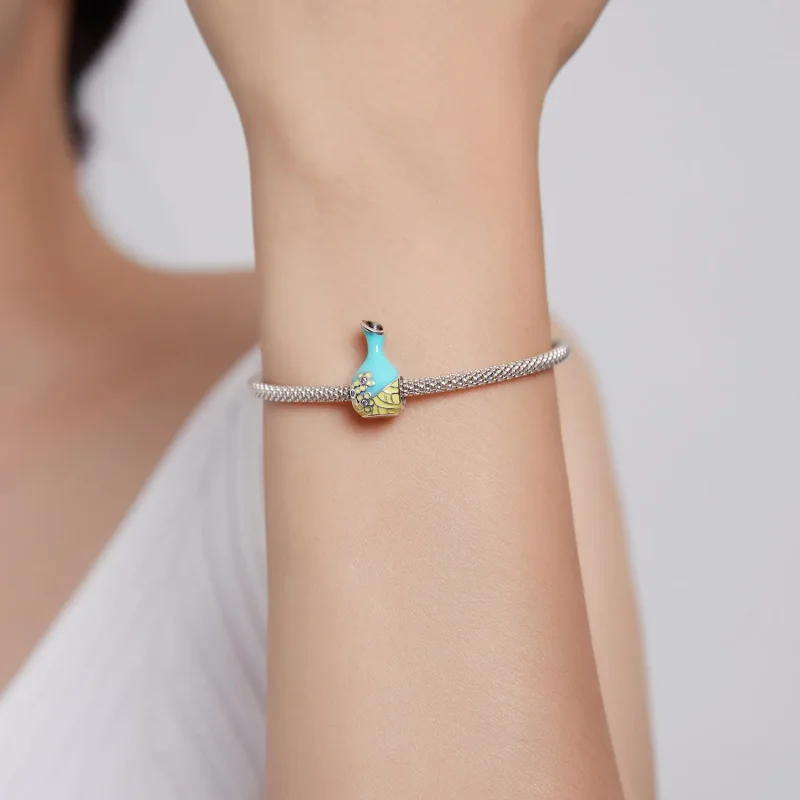 (kép) PANDORA típusú Menta zöldboros üveg Charm - SCC1920 - Megtekintés 5