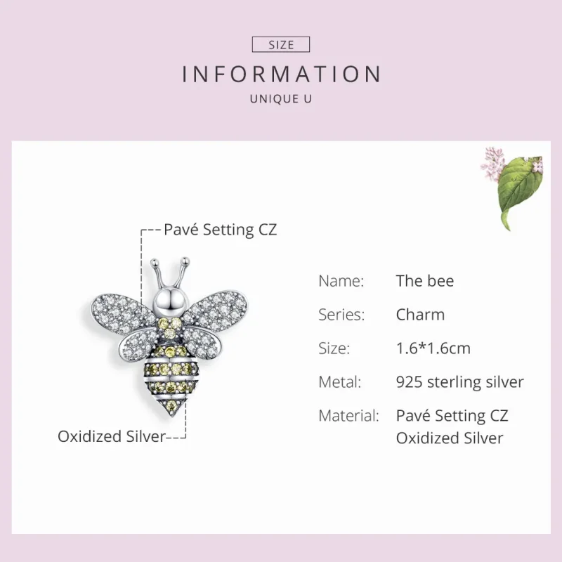 (kép) PANDORA típusú méh charm - SCC1194 - Megtekintés 3