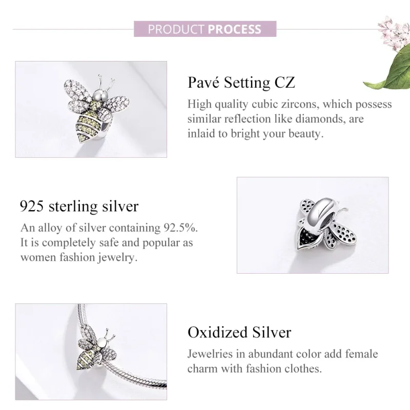 (kép) PANDORA típusú méh charm - SCC1194 - Megtekintés 4