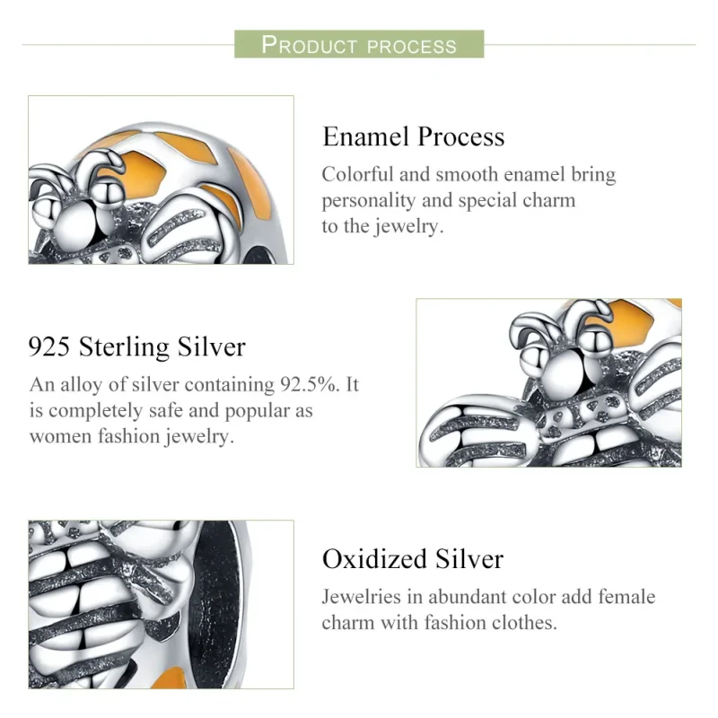 (kép) PANDORA típusú méh spacer charm - SCC1102 - Megtekintés 4