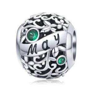 (kép) PANDORA típusú május birthstone charm - SCC1385-5