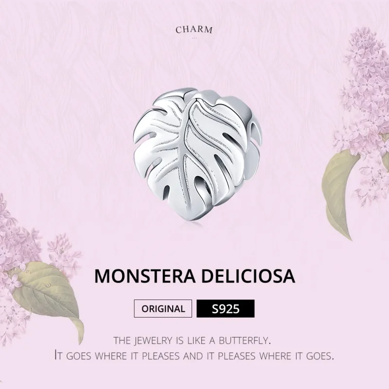 (kép) PANDORA típusú monstera charm - BSC141 - Megtekintés 6