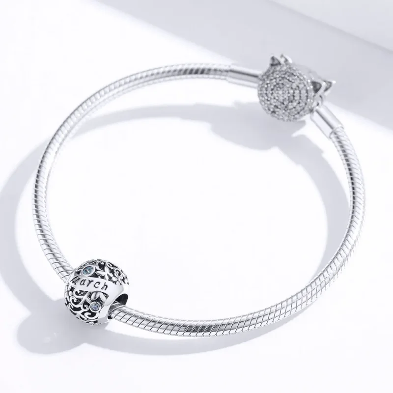 (kép) PANDORA típusú március birthstone charm - SCC1385-3 - Megtekintés 2