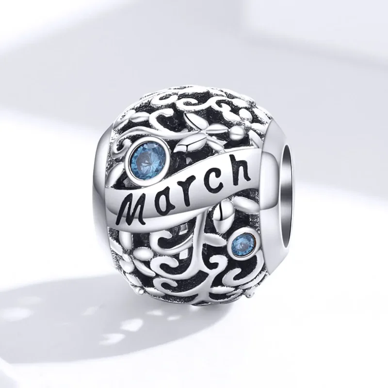 (kép) PANDORA típusú március birthstone charm - SCC1385-3 - Megtekintés 4