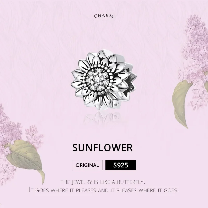 (kép) PANDORA típusú napraforgó charm - SCC1507 - Megtekintés 6