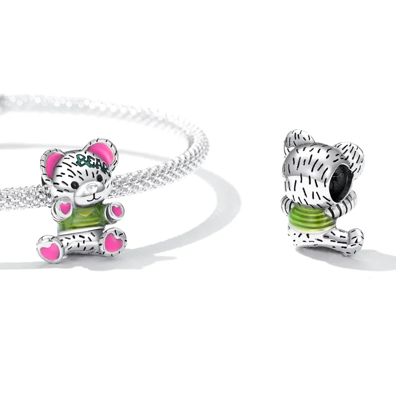 (kép) PANDORA típusú Neon Medve baba Charm - SCC2231 - Megtekintés 4