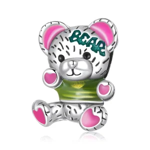 (kép) PANDORA típusú Neon Medve baba Charm - SCC2231