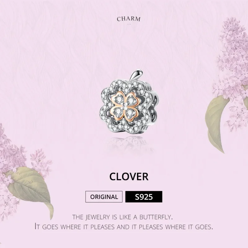 (kép) PANDORA típusú négylevelű lóhere charm - SCC1247 - Megtekintés 2