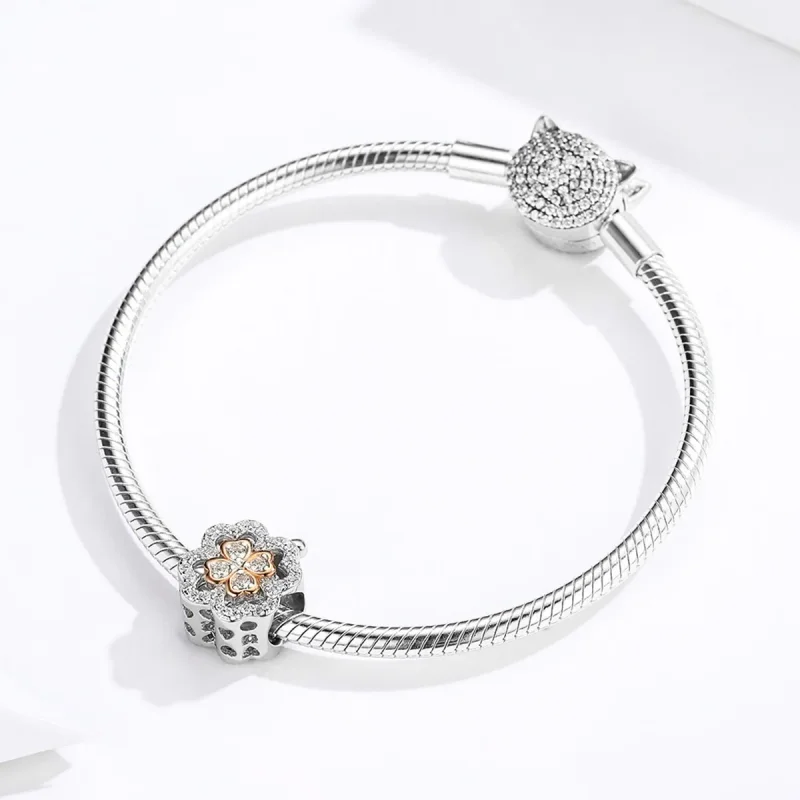 (kép) PANDORA típusú négylevelű lóhere charm - SCC1247 - Megtekintés 3