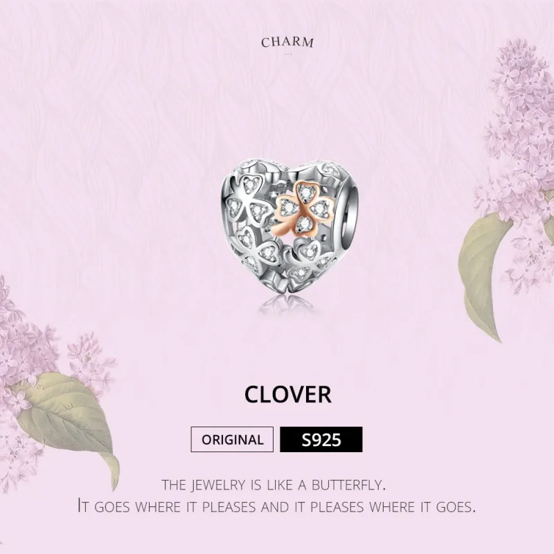 (kép) PANDORA típusú négylevelű lóhere charm - SCC1248 - Megtekintés 2