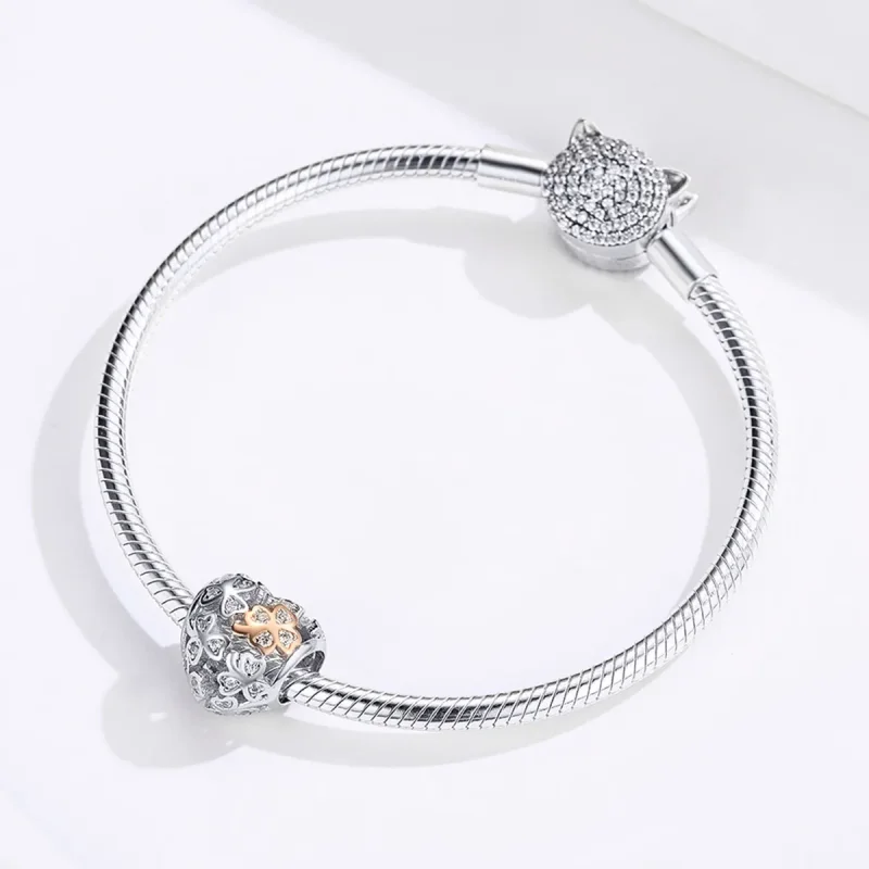 (kép) PANDORA típusú négylevelű lóhere charm - SCC1248 - Megtekintés 3