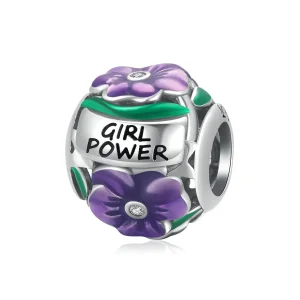 (kép) PANDORA típusú Női erő - Ibolya Charm - SCC2140