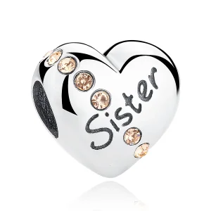 (kép) PANDORA típusú nővér charm - SCC008