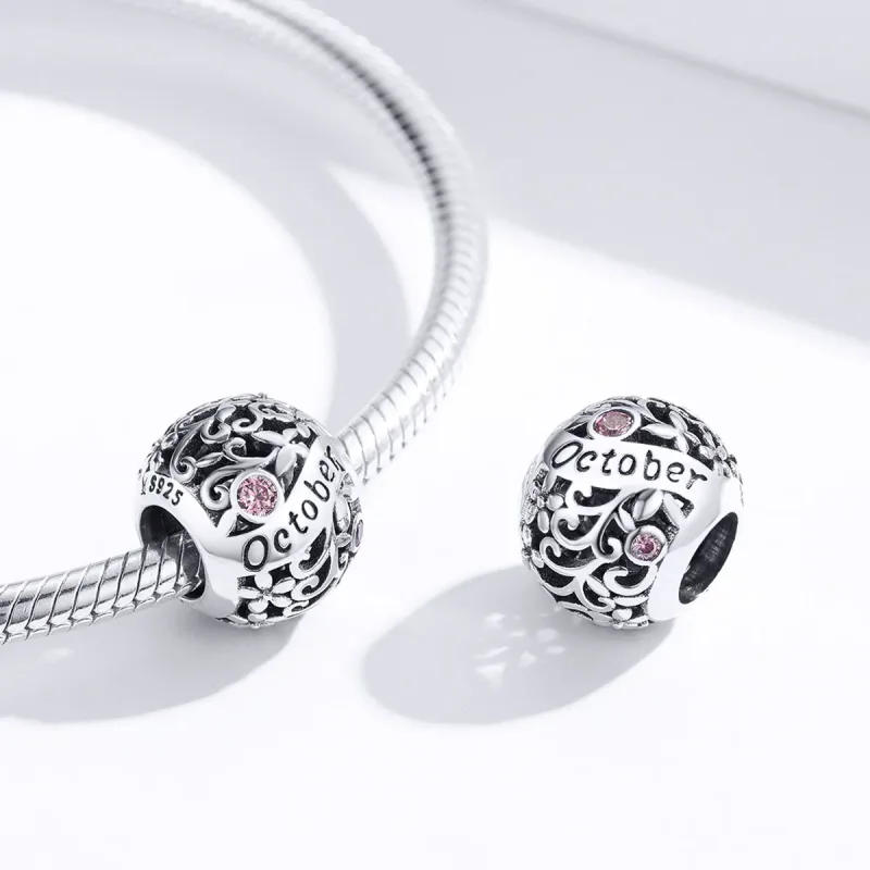 (kép) PANDORA típusú október birthstone charm - SCC1385-10 - Megtekintés 3