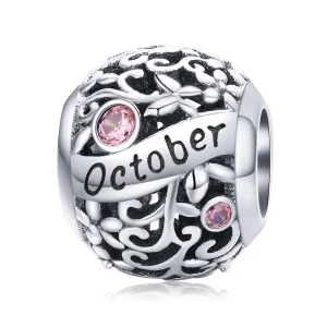 (kép) PANDORA típusú október birthstone charm - SCC1385-10