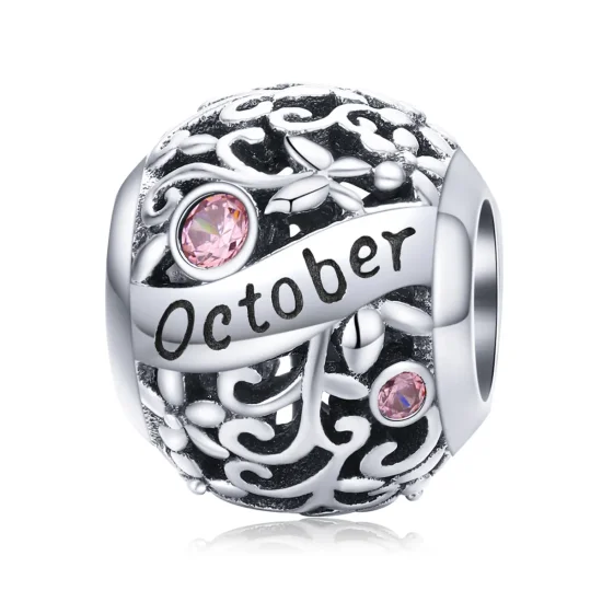 (kép) PANDORA típusú október birthstone charm - SCC1385-10