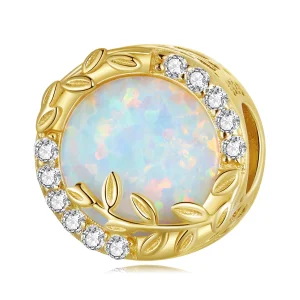 PANDORA típusú Opál levél Charm - BSC671 (kép) PANDORA típusú Opál levél Charm - BSC671