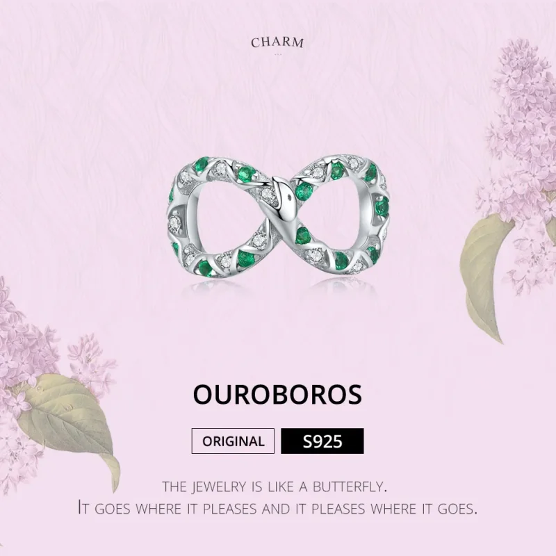 (kép) PANDORA típusú ouroboros charm - BSC186 - Megtekintés 6