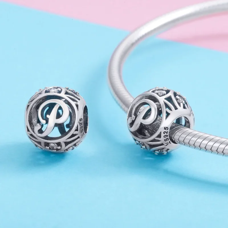 (kép) PANDORA típusú P betű Charm - SCC738-P - Megtekintés 3