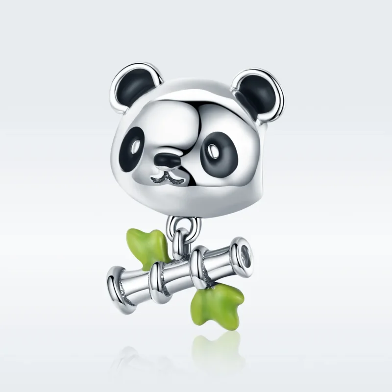 (kép) PANDORA típusú panda szeret enni bambuszt charm - SCC325 - Megtekintés 2