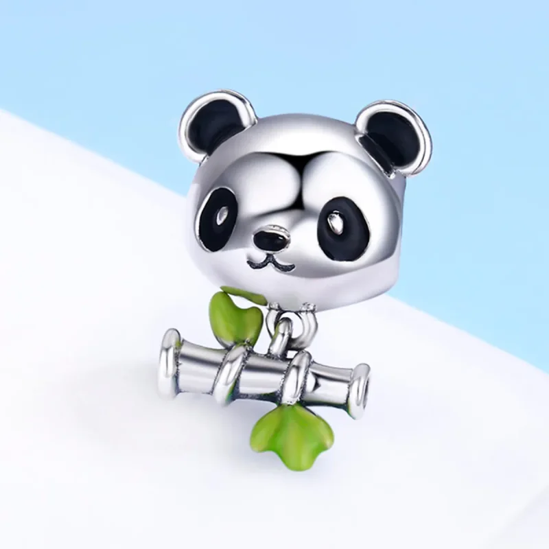 (kép) PANDORA típusú panda szeret enni bambuszt charm - SCC325 - Megtekintés 4
