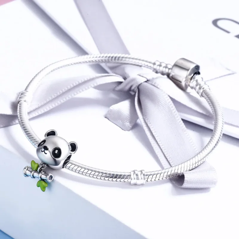 (kép) PANDORA típusú panda szeret enni bambuszt charm - SCC325 - Megtekintés 5