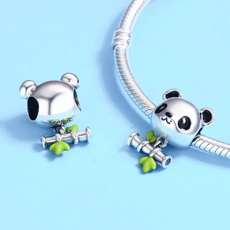 (kép) PANDORA típusú panda szeret enni bambuszt charm - SCC325 - Megtekintés 6