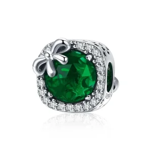 (kép) PANDORA típusú pavé íjcsomó charm - SCC1058-GN