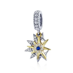 (kép) PANDORA típusú pavé sun meet moon függő charm - SCC1135