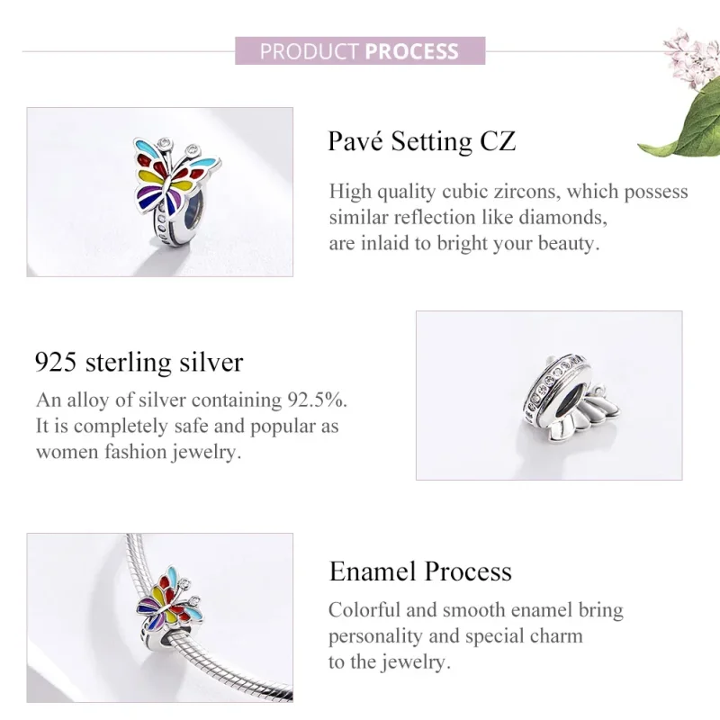 (kép) PANDORA típusú pillangó charm - SCC1195 - Megtekintés 4