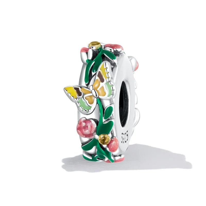 (kép) PANDORA típusú Pillangó virág spacer charm - SCC2251 - Megtekintés 2