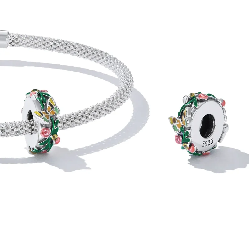 (kép) PANDORA típusú Pillangó virág spacer charm - SCC2251 - Megtekintés 4