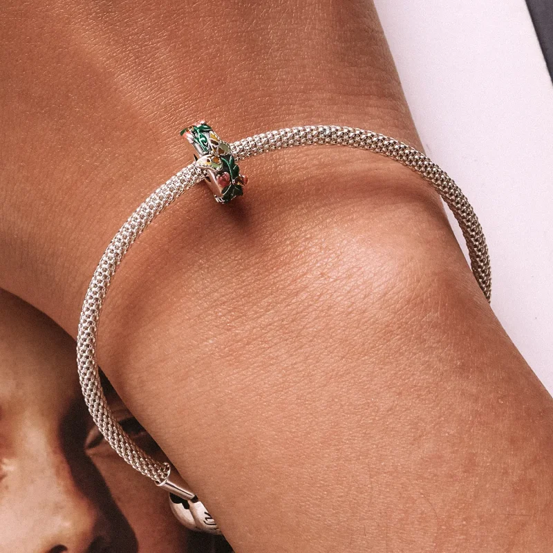 (kép) PANDORA típusú Pillangó virág spacer charm - SCC2251 - Megtekintés 6