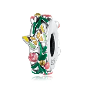 (kép) PANDORA típusú Pillangó virág spacer charm - SCC2251
