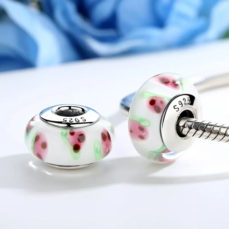 (kép) PANDORA típusú Piros gyümölcsök Murano üveg Charm - SCZ016 - Megtekintés 3