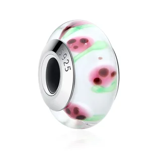 (kép) PANDORA típusú Piros gyümölcsök Murano üveg Charm - SCZ016