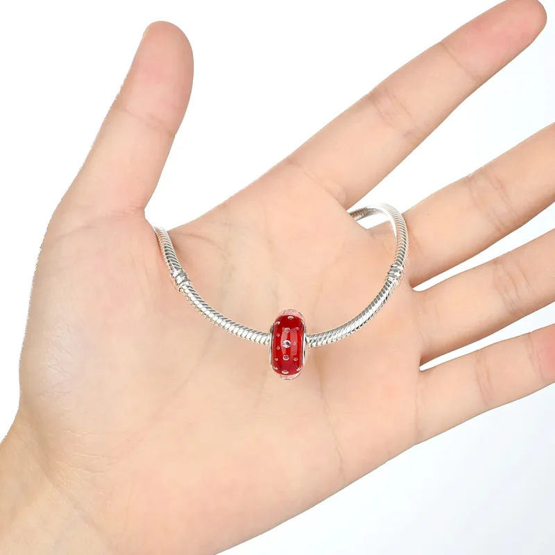 (kép) PANDORA típusú Piros Murano üveg Charm - SCZ027 - Megtekintés 5
