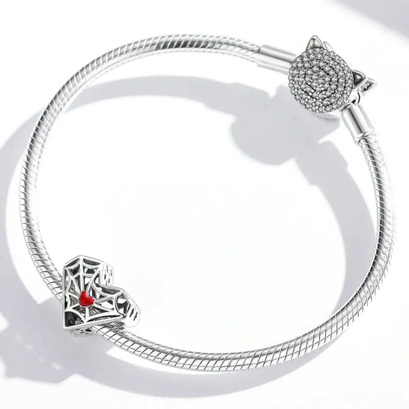 (kép) PANDORA típusú Pókháló szív Charm - SCC1958 - Megtekintés 3