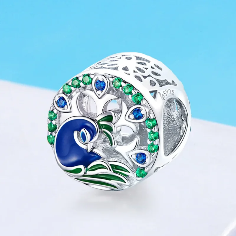 (kép) PANDORA típusú páva charm - BSC037 - Megtekintés 2