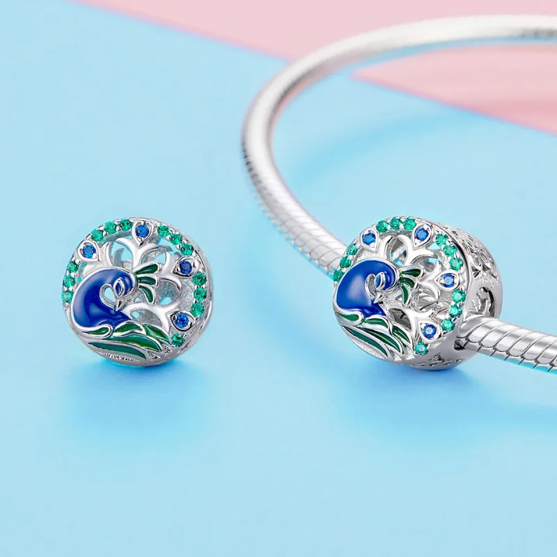 (kép) PANDORA típusú páva charm - BSC037 - Megtekintés 3