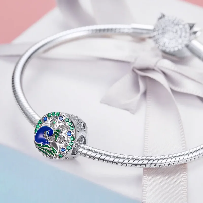 (kép) PANDORA típusú páva charm - BSC037 - Megtekintés 4