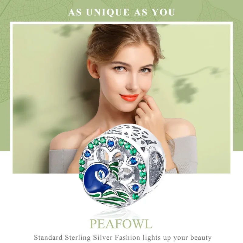 (kép) PANDORA típusú páva charm - BSC037 - Megtekintés 6