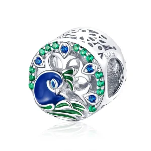 (kép) PANDORA típusú páva charm - BSC037
