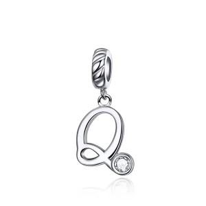 (kép) PANDORA típusú q betű függő charm - SCC1183-Q