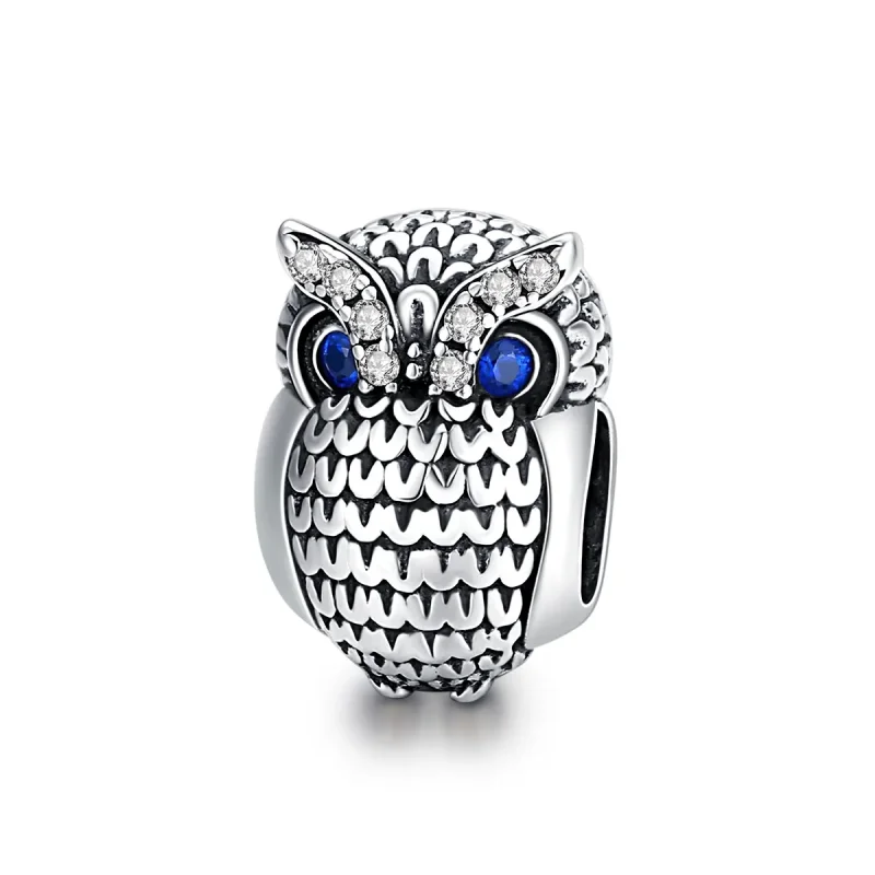 (kép) PANDORA típusú ragyogó bagoly charm - SCC1607