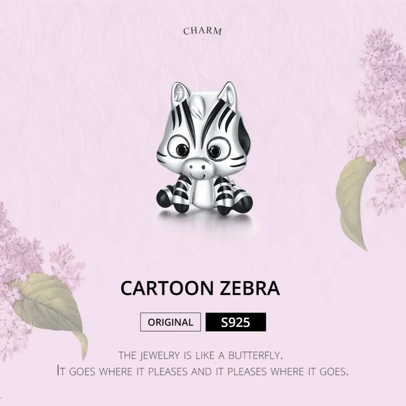 (kép) PANDORA típusú rajzfilm zebra charm - BSC387 - Megtekintés 6