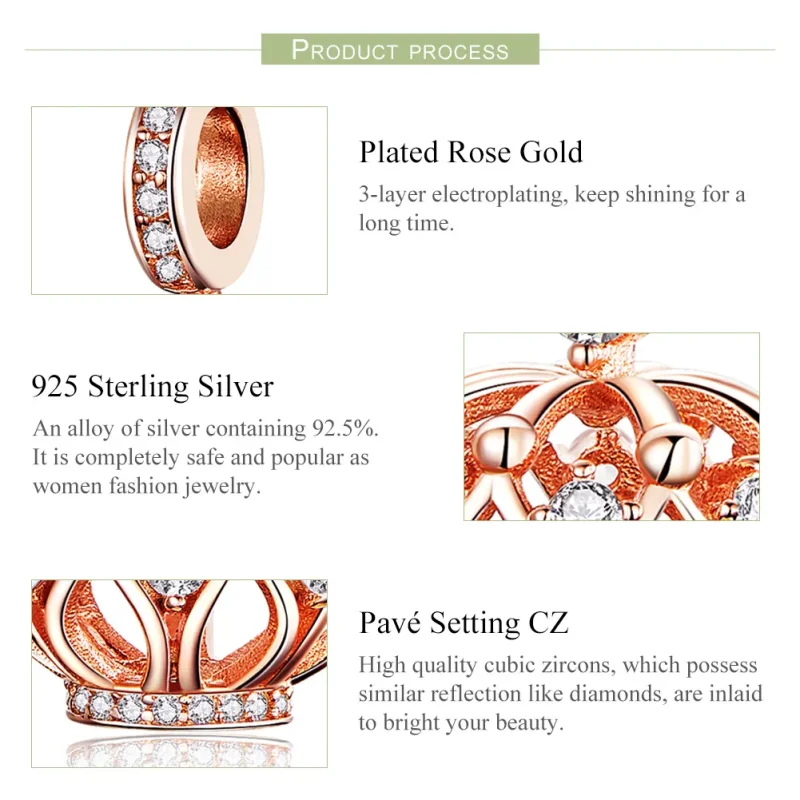 (kép) PANDORA típusú regal crown függő charm - SCC1121 - Megtekintés 6