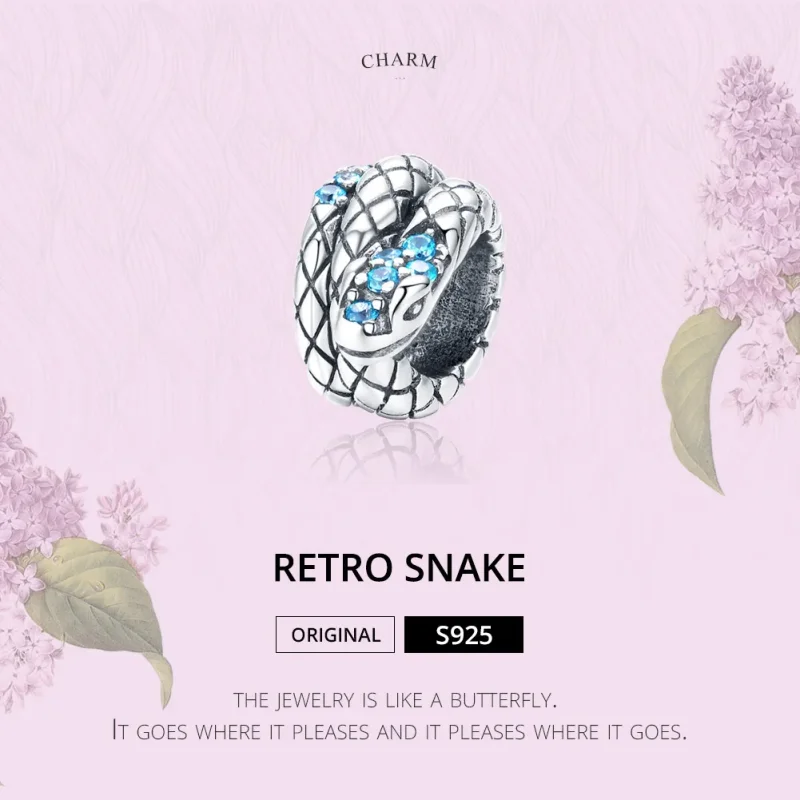 (kép) PANDORA típusú retro kígyó charm - SCC1351 - Megtekintés 5
