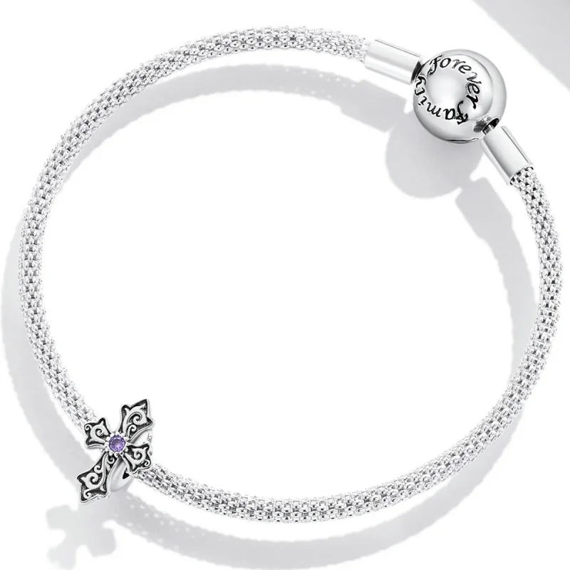(kép) PANDORA típusú Retro minta kereszt Charm - BSC583 - Megtekintés 3