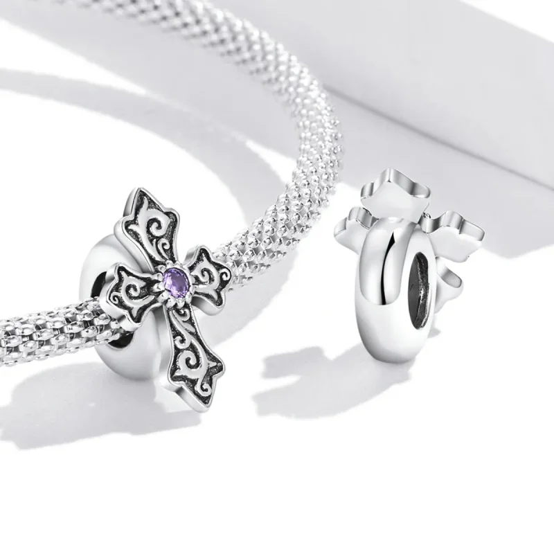 (kép) PANDORA típusú Retro minta kereszt Charm - BSC583 - Megtekintés 4